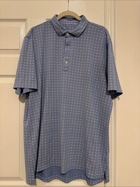 Johnnie-o Light Blue Micro-Print Polo Shirt - Men